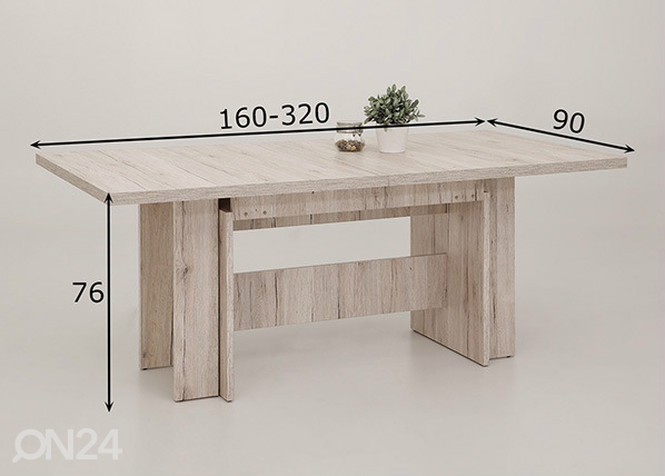 Удлиняющийся обеденный стол Lia II 90x160-320 cm размеры