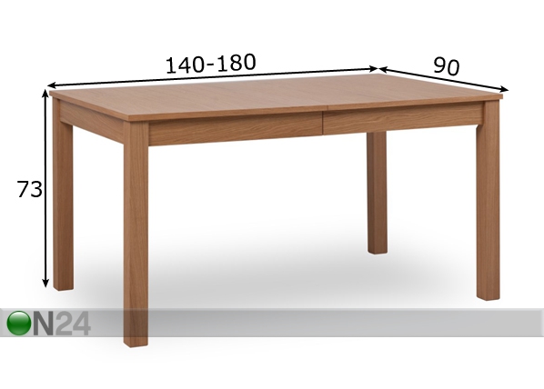 Удлиняющийся обеденный стол London 140-180x90 cm размеры