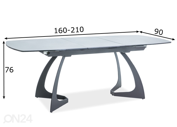 Удлиняющийся обеденный стол Martinez 90x160-210 cm размеры