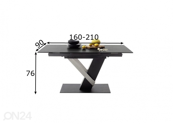Удлиняющийся обеденный стол Massaro 160/210x90 cm размеры