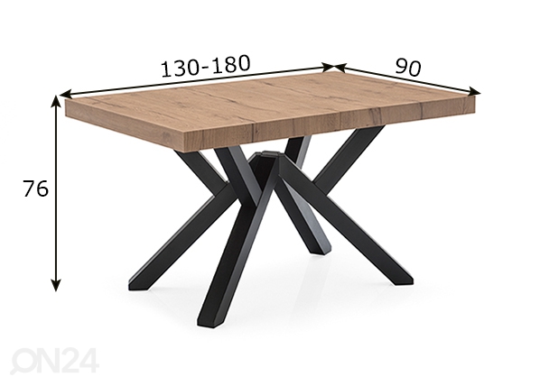 Удлиняющийся обеденный стол Mikado размеры