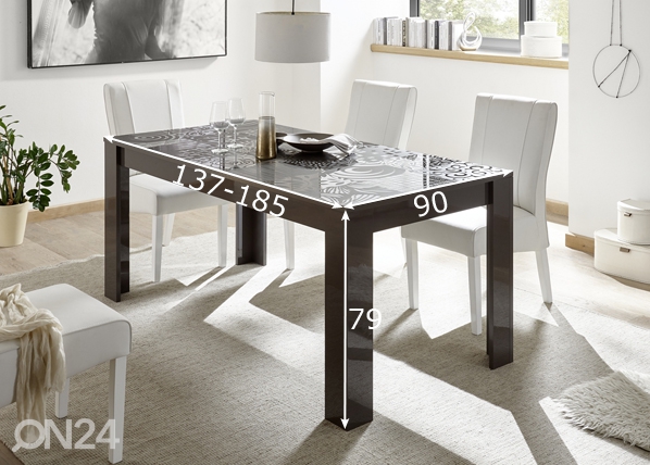 Удлиняющийся обеденный стол Miro 137/185x90 cm размеры