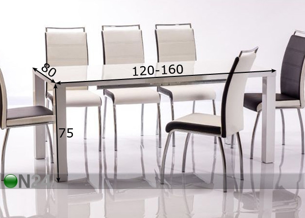 Удлиняющийся обеденный стол Montego II 80x120-160 cm размеры