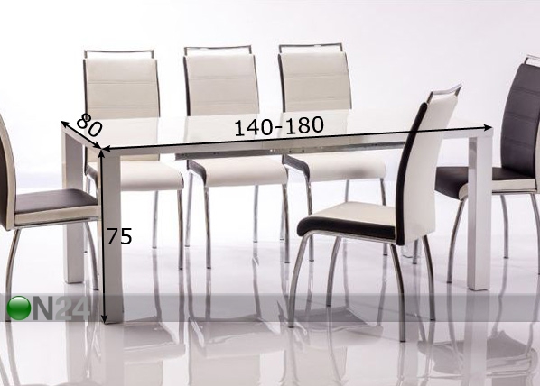 Удлиняющийся обеденный стол Montego II 80x140-180 cm размеры