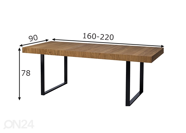 Удлиняющийся обеденный стол Mosaic 90x160-220 cm размеры
