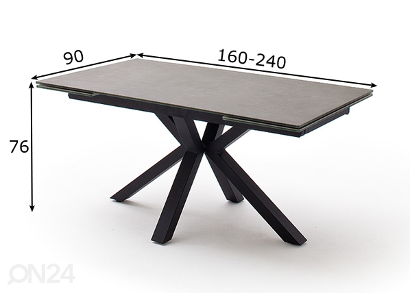 Удлиняющийся обеденный стол Nagano 160-240x90 cm размеры