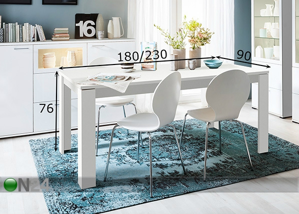 Удлиняющийся обеденный стол Rio Home 90x180/230 cm размеры