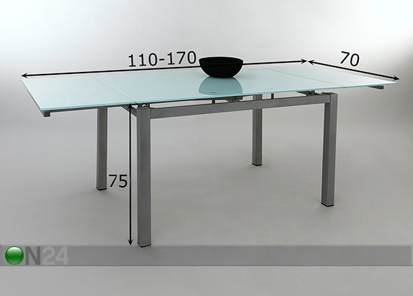 Удлиняющийся обеденный стол Romina 70x110-170 cm размеры