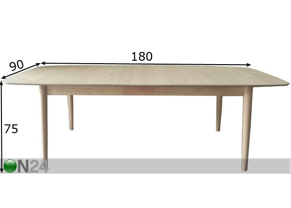 Удлиняющийся обеденный стол Sandy 180/220x90 cm размеры