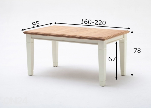 Удлиняющийся обеденный стол Scandic Home 95x160-220 cm размеры