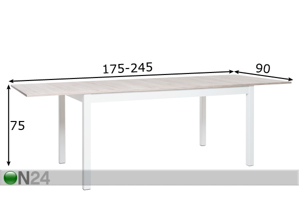 Удлиняющийся обеденный стол Stockholm 175-245x90 cm размеры