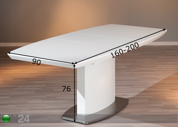 Удлиняющийся обеденный стол Winnipeg 160-200x90 cm размеры