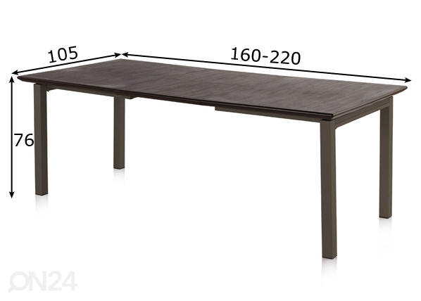 Удлиняющийся садовый стол 160/220x105 cm размеры