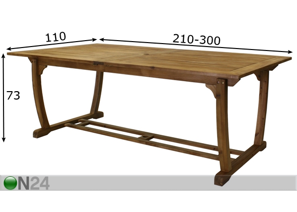 Удлиняющийся садовый стол Future 110x210-300 см размеры