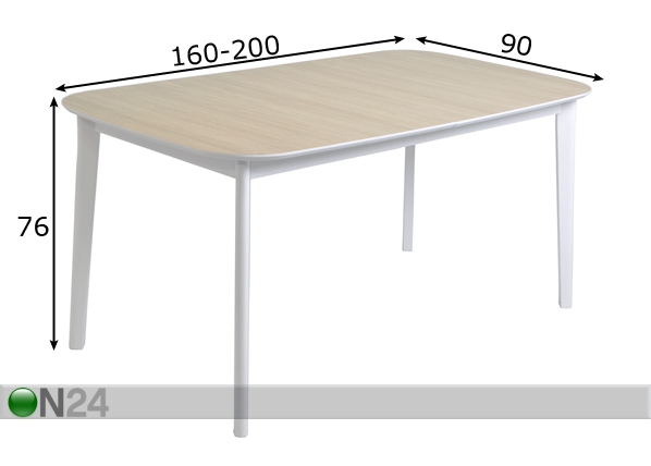 Удлиняющийся стол Block 90x160-200 cm размеры