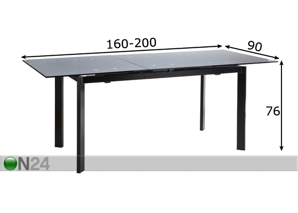 Удлиняющийся стол Leopold 90x160/200cm размеры