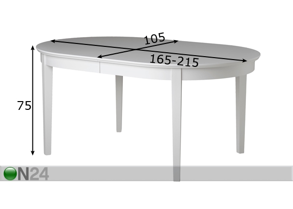 Удлиняющийся стол Ocean 105x165-215 cm размеры