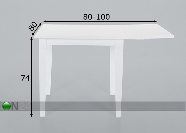 Удлиняющийся стол Smogen 80x80-100 см размеры