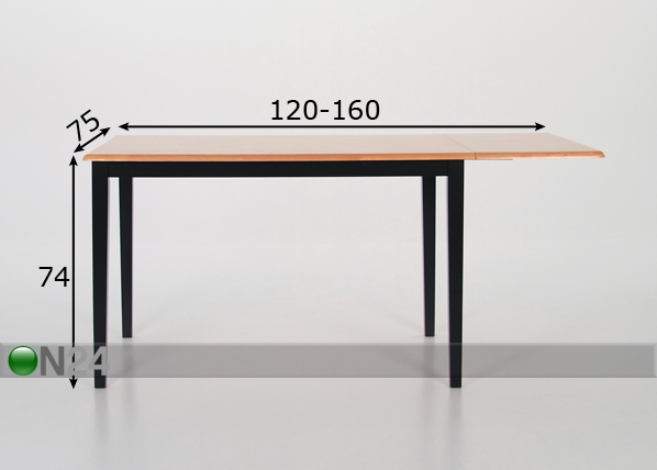 Удлиняющийся стол Soya 75x120-160 см размеры