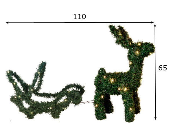 Уличная рождественская декорация Reindeer & Sledge 65cm размеры