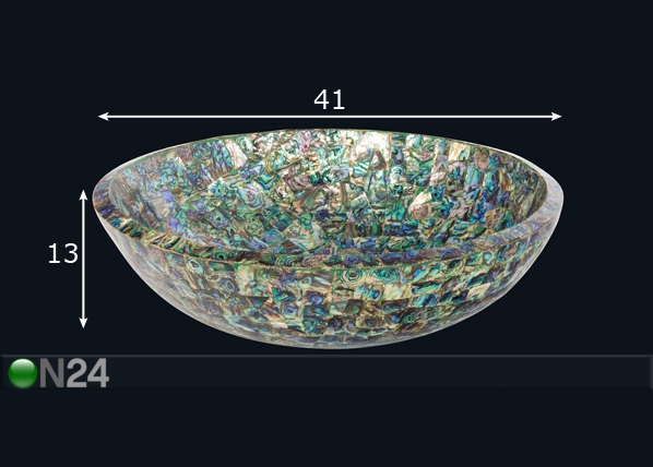 Умывальник покрытый ракушками Abalone размеры