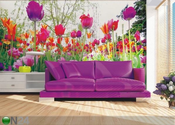 Флизелиновые фотообои Tulips and peonies 360x270 см