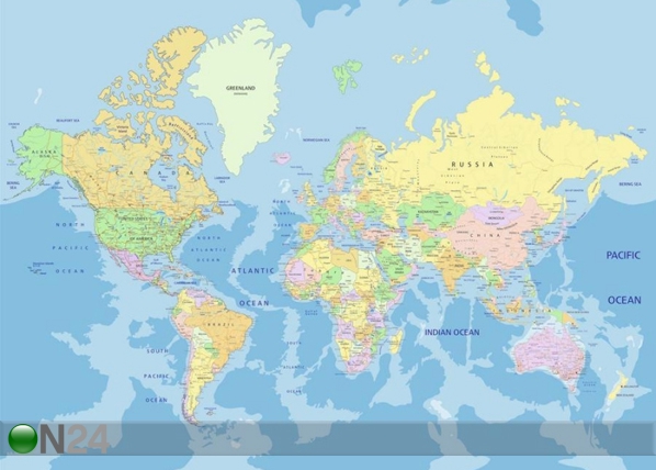 Флизелиновые фотообои World map 360x270 cm