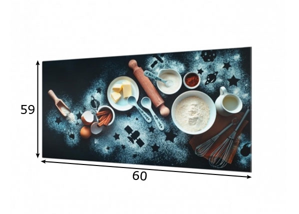 Фотостекло для кухонного фартука Baking For Stargazers 59x60 cm размеры
