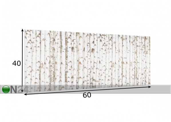 Фотостекло для кухонного фартука Birch Wall 40x60 cm размеры