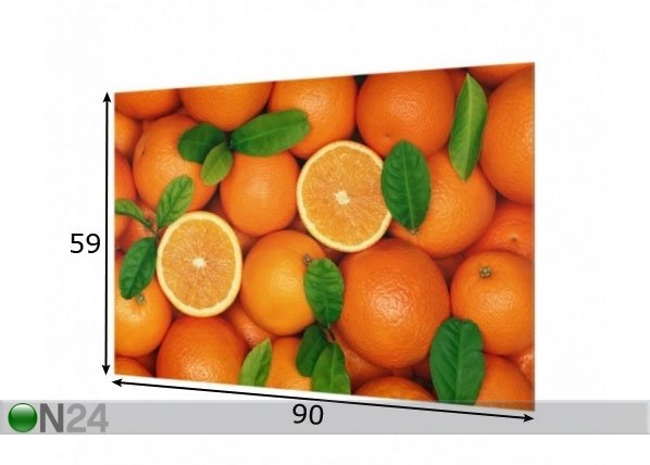 Фотостекло для кухонного фартука Juicy Oranges 59x90 cm размеры