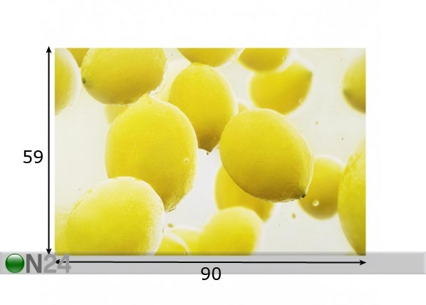 Фотостекло для кухонного фартука Lemon In The Water 59x90 cm размеры
