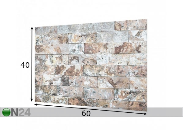Фотостекло для кухонного фартука Natural Marble Stone Wall 40x60 cm размеры