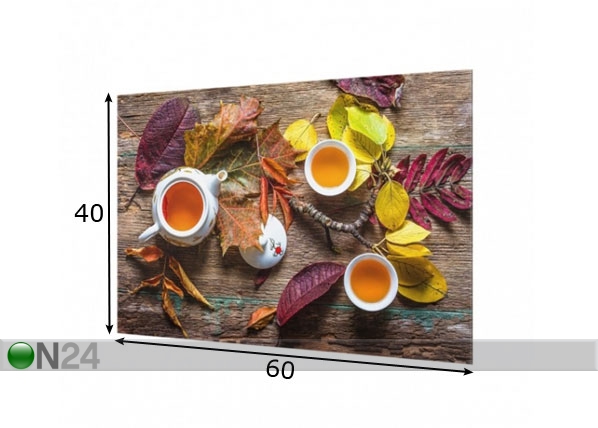 Фотостекло для кухонного фартука Tea In September 40x60 cm размеры