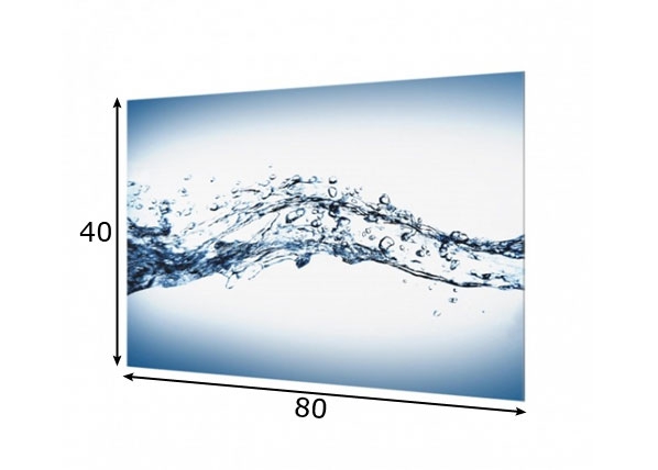 Фотостекло для кухонного фартука Water Splash 40x80 cm размеры