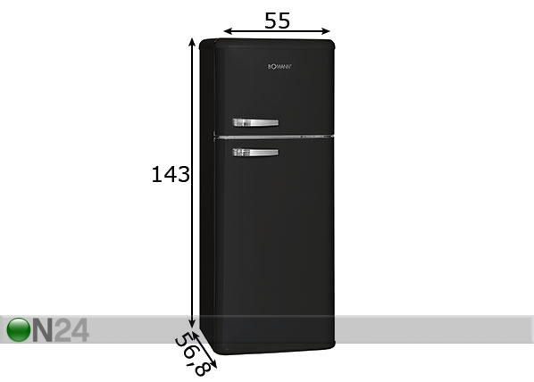 Холодильник в ретро-стиле Bomann размеры