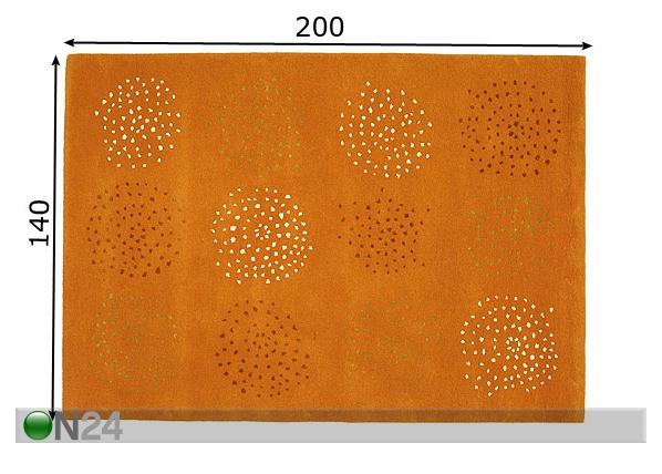 Шерстянной ковёр Riga 140x200 см размеры