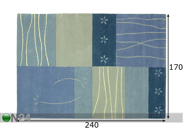 Шерстяной ковёр Nida 170x240 см размеры