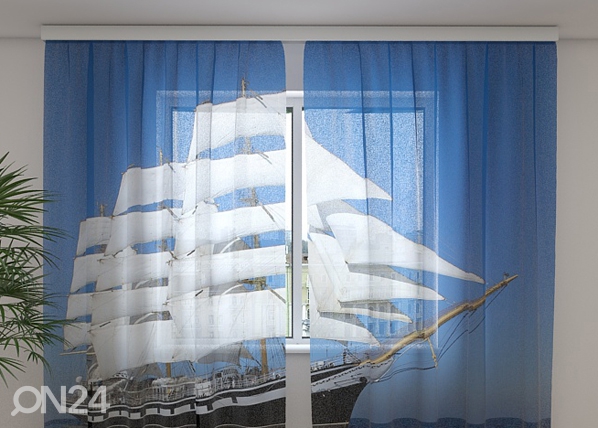 Шифоновая фотоштора White Sailing-ship 240x220 см
