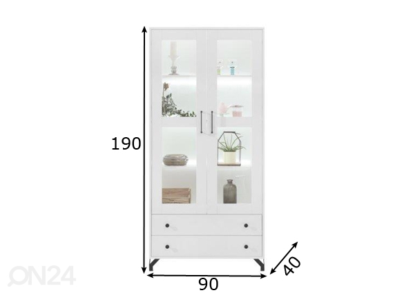 Шкаф-витрина BE2 размеры