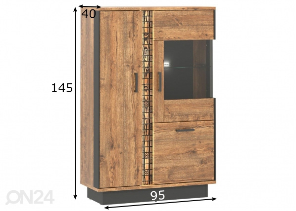 Шкаф-витрина Dorian размеры