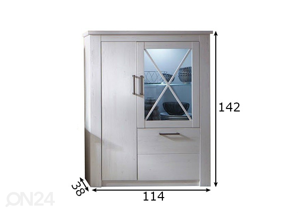 Шкаф-витрина Georgia размеры