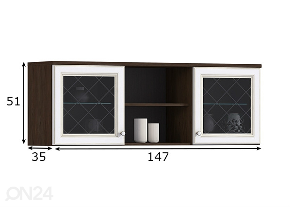 Шкаф-витрина Itaalia размеры