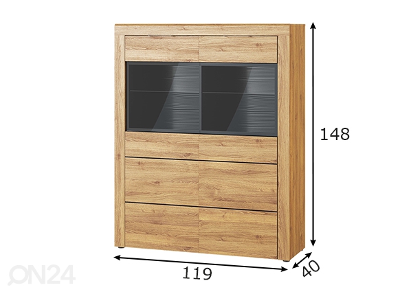 Шкаф-витрина Kama размеры