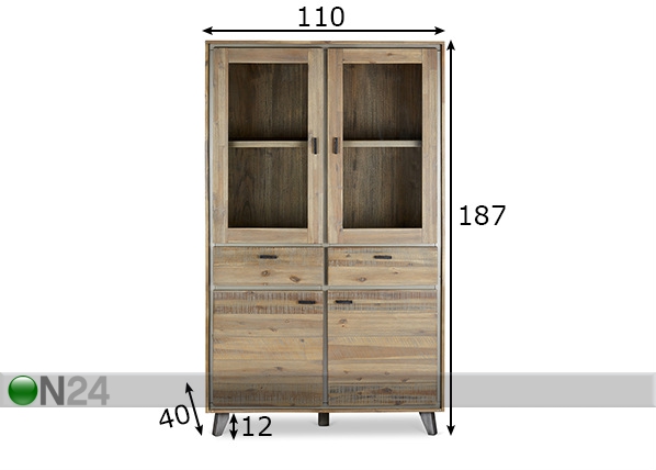 Шкаф-витрина Malaga размеры