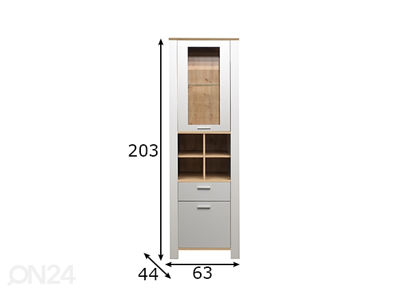 Шкаф-витрина Nele размеры