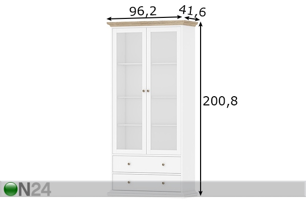 Шкаф-витрина Paris размеры