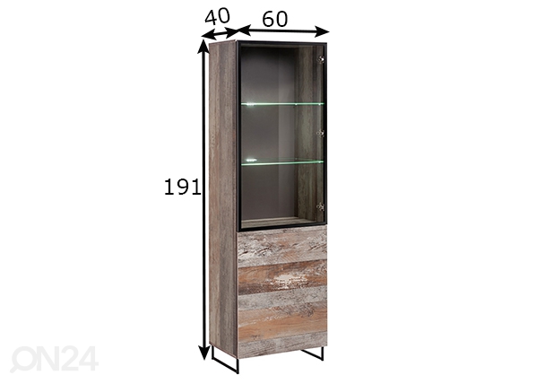 Шкаф-витрина Plank размеры