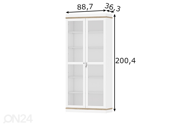 Шкаф-витрина Roomers размеры
