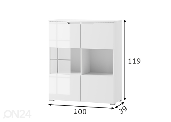Шкаф-витрина Selene размеры