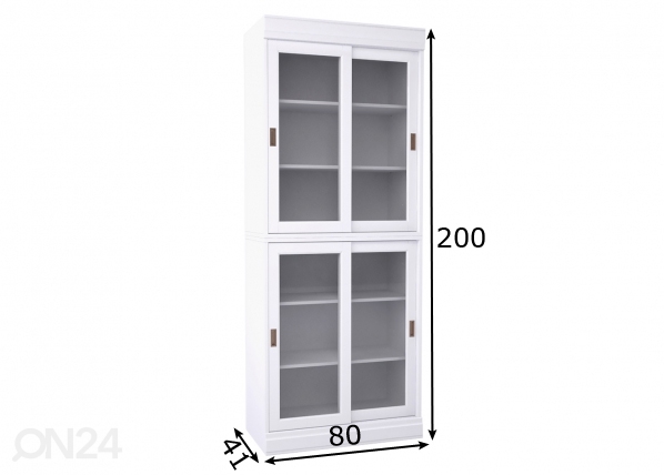 Шкаф-витрина с дверьми-купе Maria, 2 модуля размеры